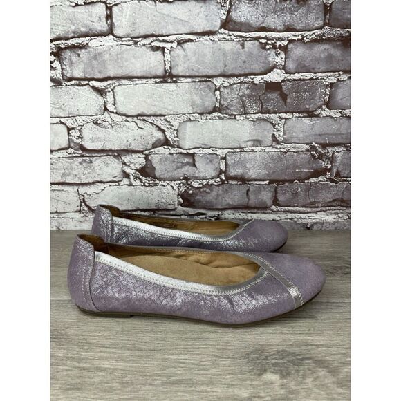 Vionic Caroll Metallic Shimmer Pewter Purple Leather Flats Women Sz 9.5M US/41.5 - Picture 13 of 16